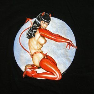 Betty Page as Devil black tshirt